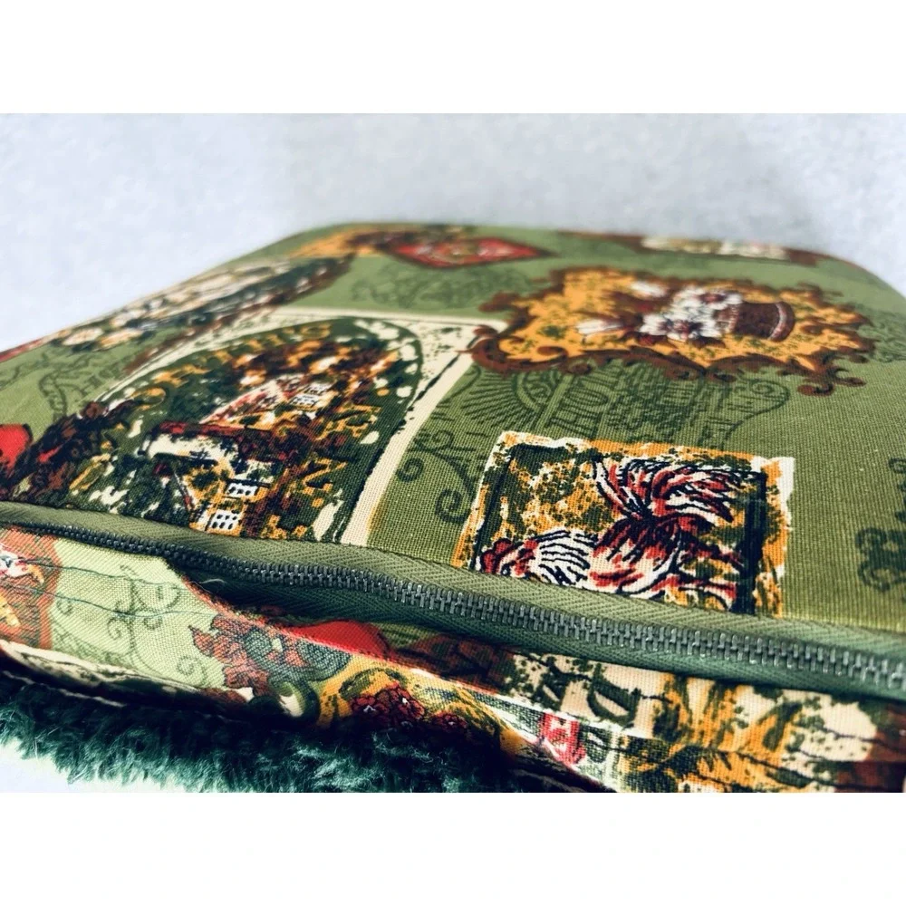 Vintage Sunflower Latch Hook 70s Handmade Pillow Unique‎ Orange Yellow Green